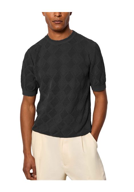 Maglia LBM 1911 uomo 6400 59062 nera manica corta traforata L.B.M. 1911 | T-shirt | 5906264008